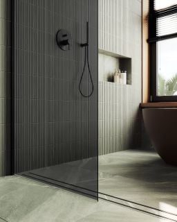 Душевая перегородка MaybahGlass MGD-698-6ш 79см чёрный